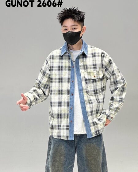 Imported check shacket