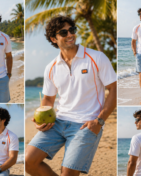 HERMES HALF ZIP TSHIRT