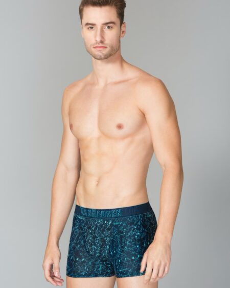 VAN HEUSEN MEN BLUE ALLOVER PRINT SWIFT DRY 4 WAY STRETCH AIR SERIES ACTIVE TRUNK