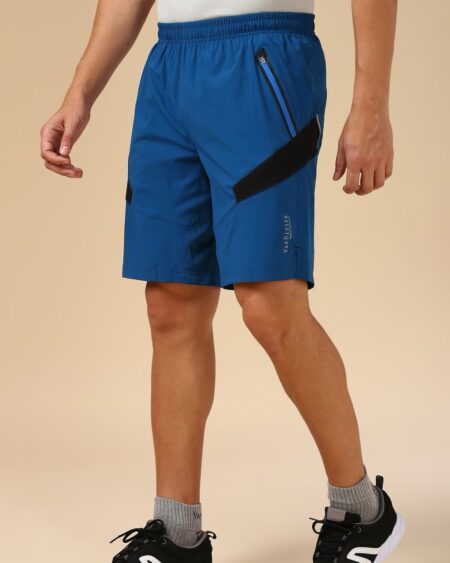 MEN BLUE SOLID CASUAL SHORTS